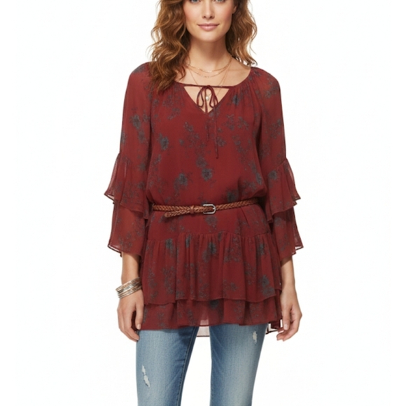 Free People Tops - Free people  Drop Waist  tiered layered bottom bohemian tunic top si…
